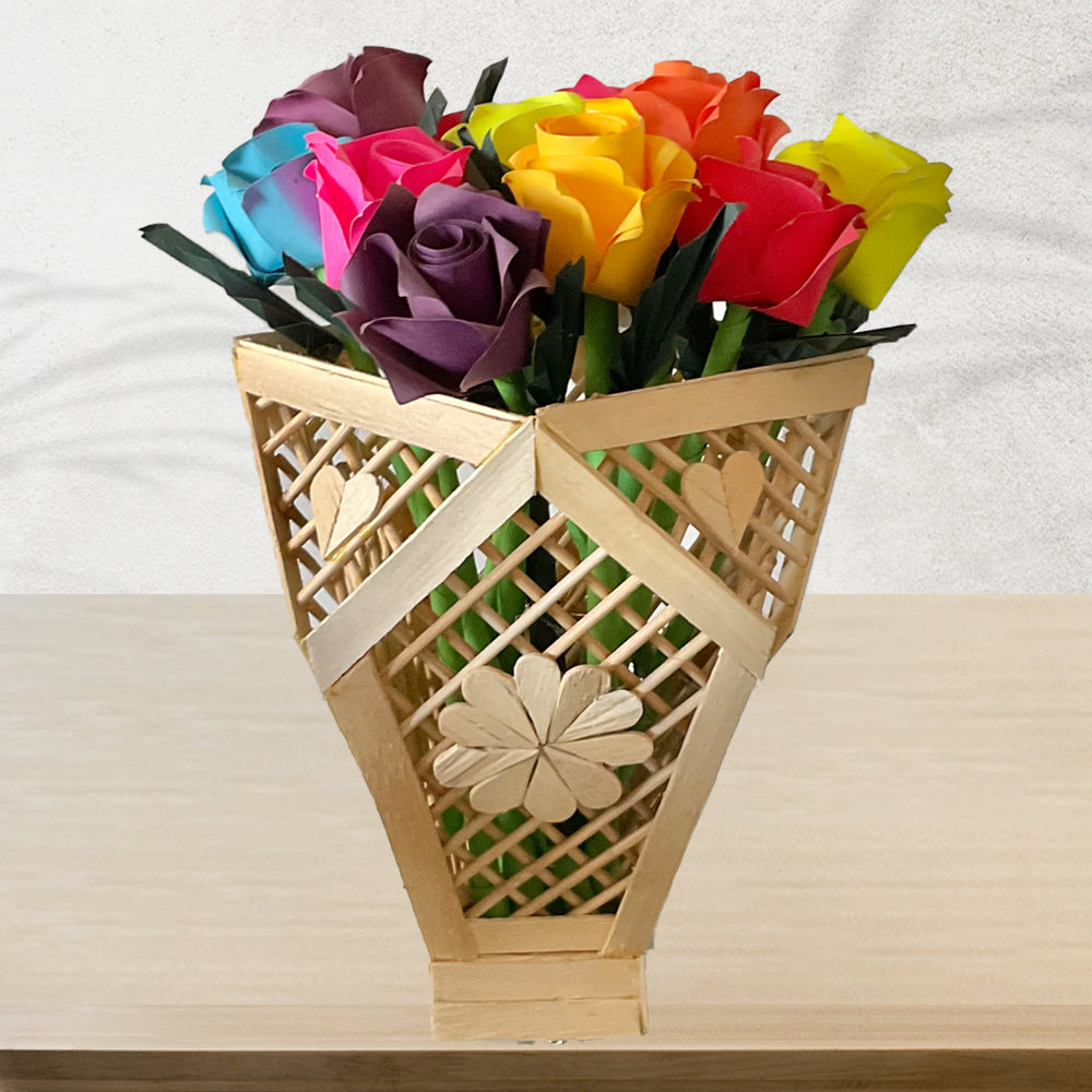 Ice Cream Sticks Flower Vase