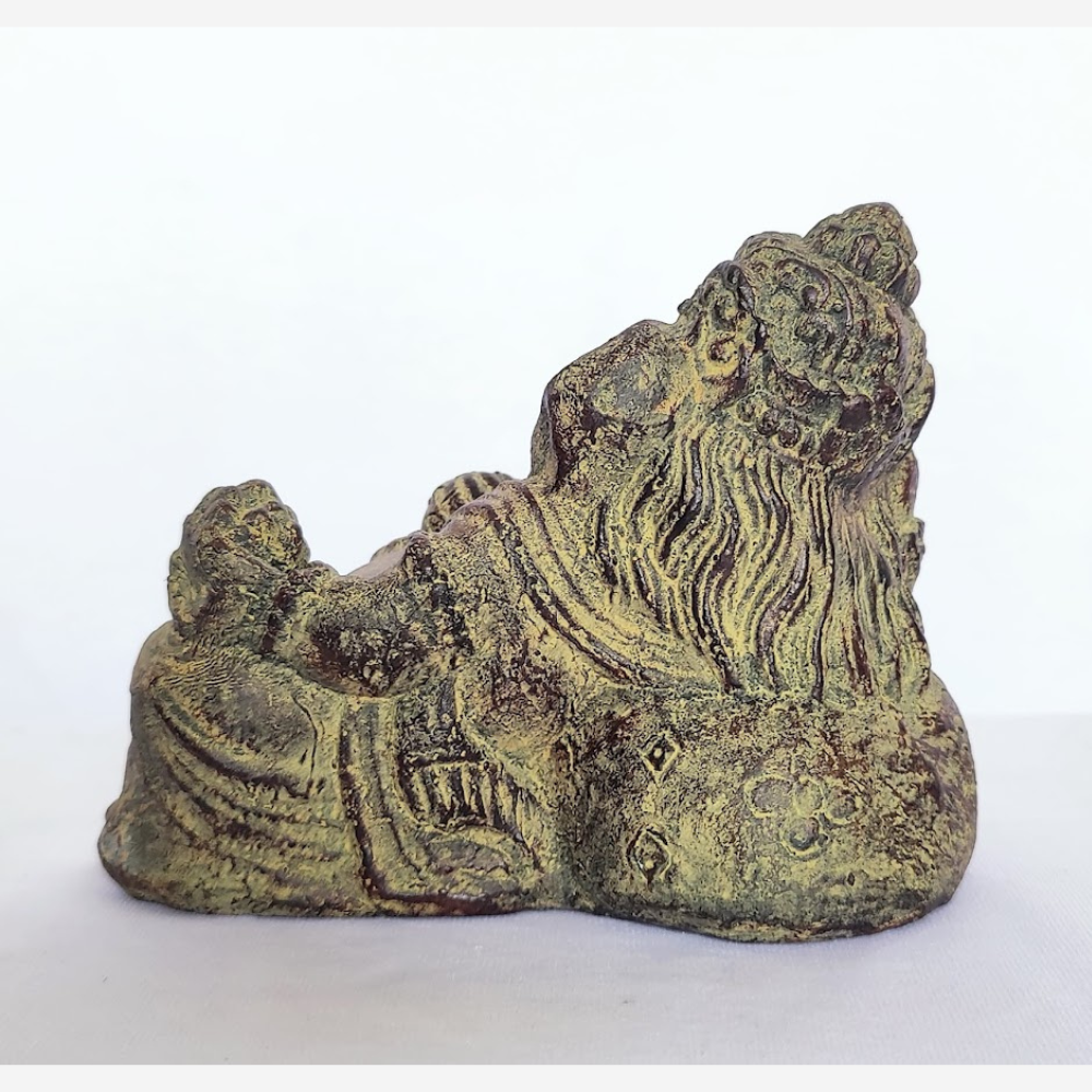 Cute, Resting Lord Ganesha Stone Figurine