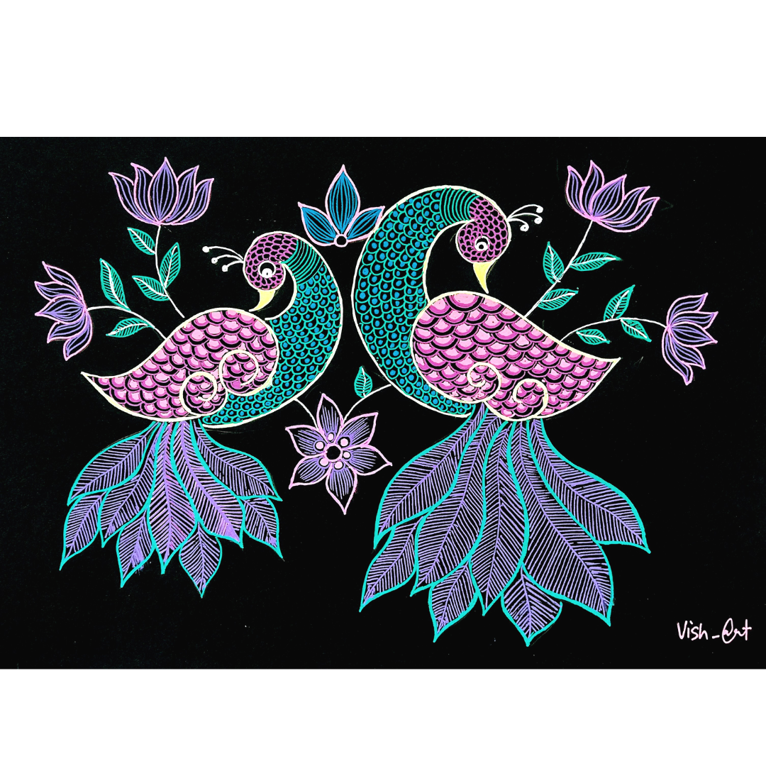 Peacock - Madhubani Painting