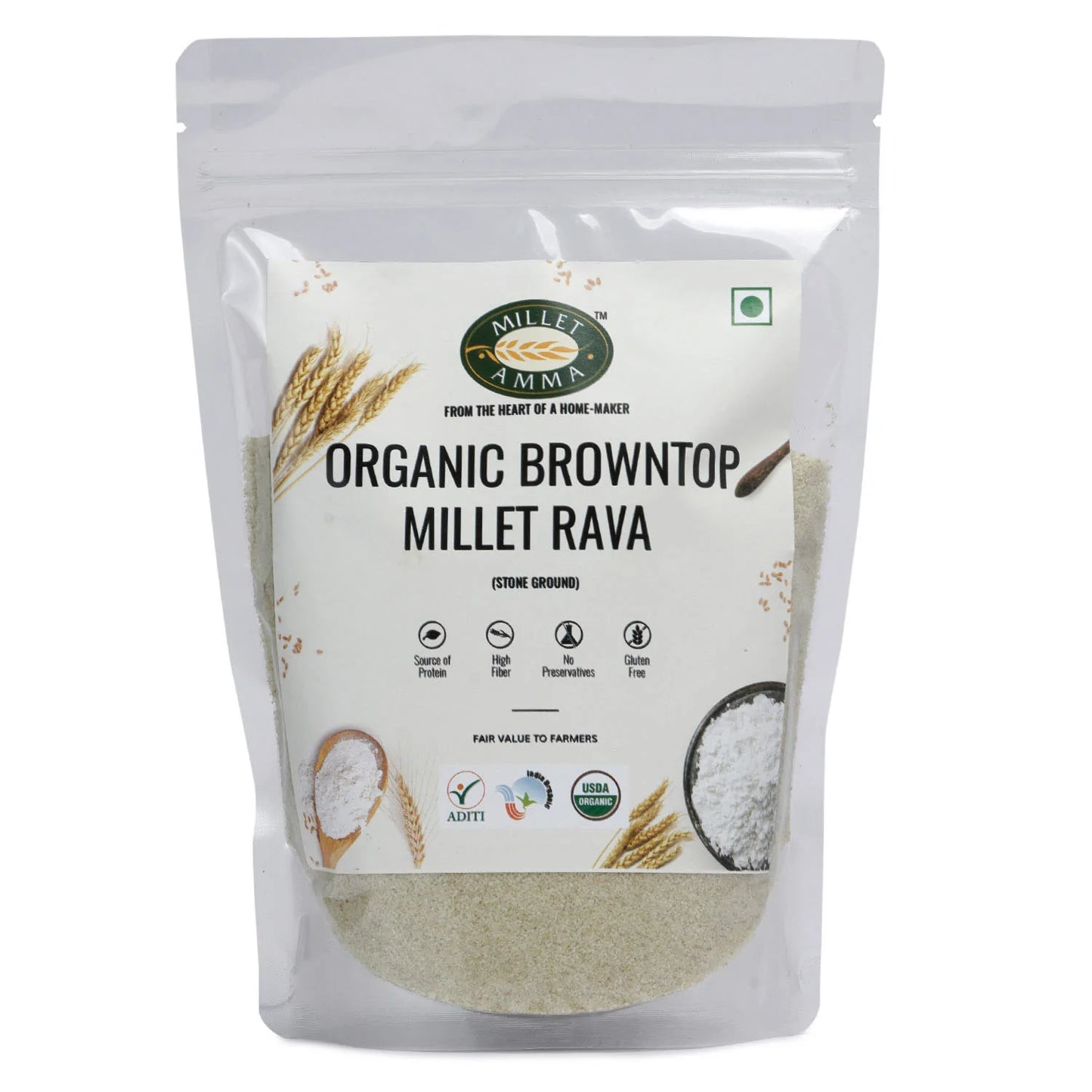 Millet Amma Browntop Millet Rava (500g)