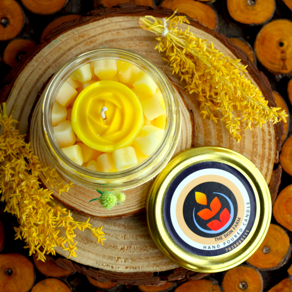 Hearts and Roses Chip Candle (Lemon)