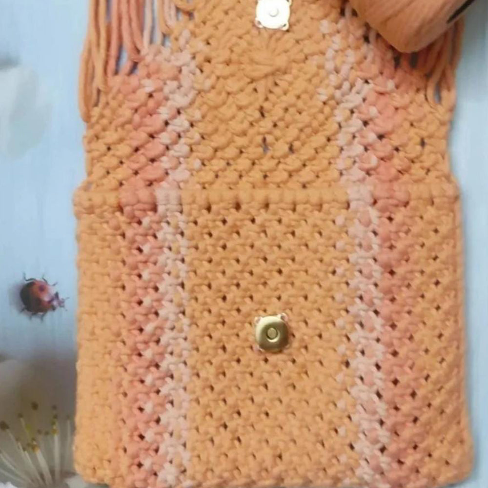 Macrame Sling Bag - Peaches