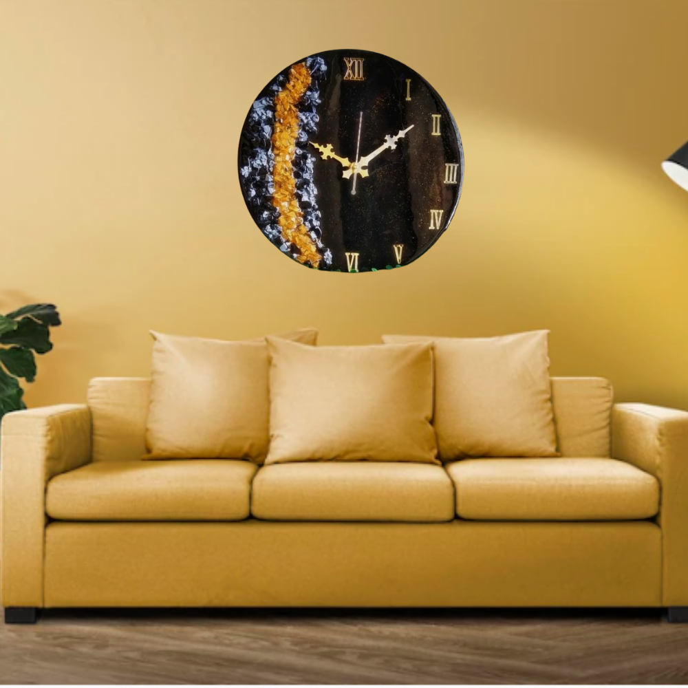 The Black Stone - Resin Wall Clock