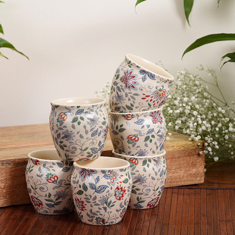 Handmade Ceramic Stoneware Kulhad (Set of 6)