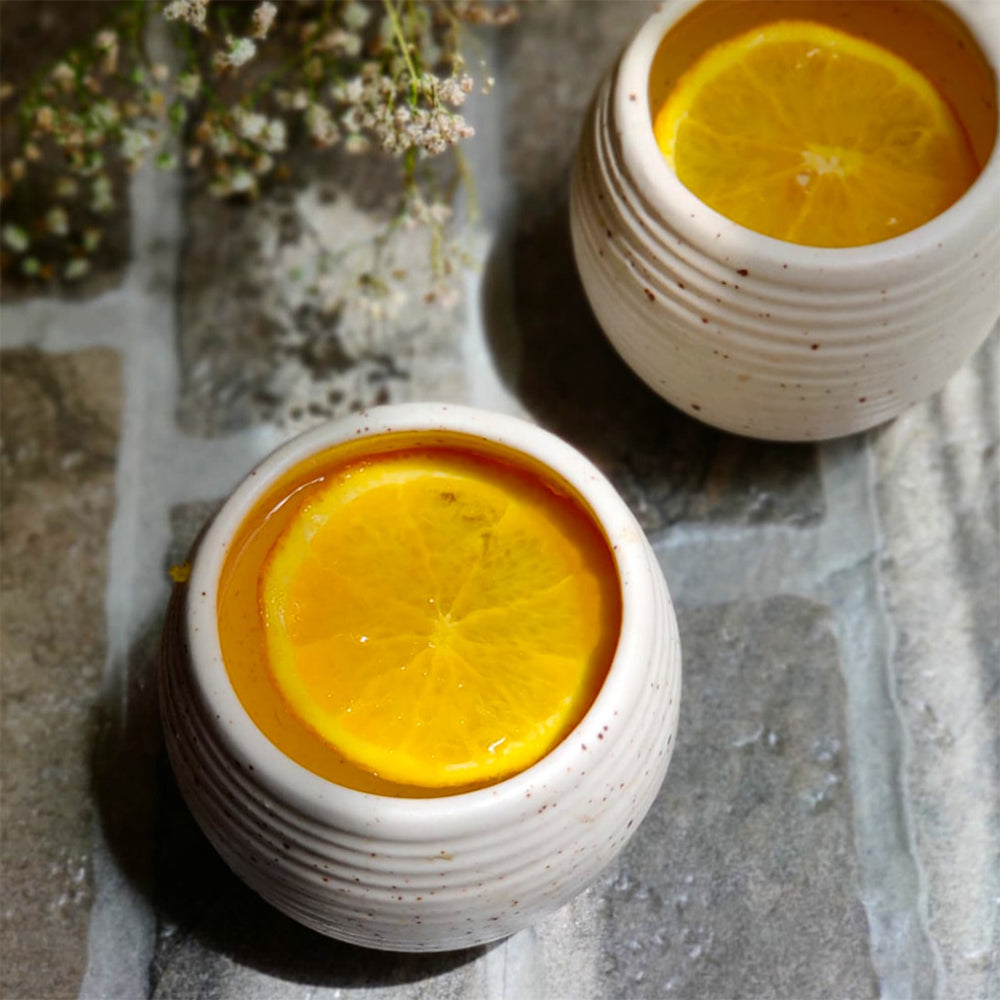 Handmade Floral Ceramic Stoneware Mugs (Set of 4)