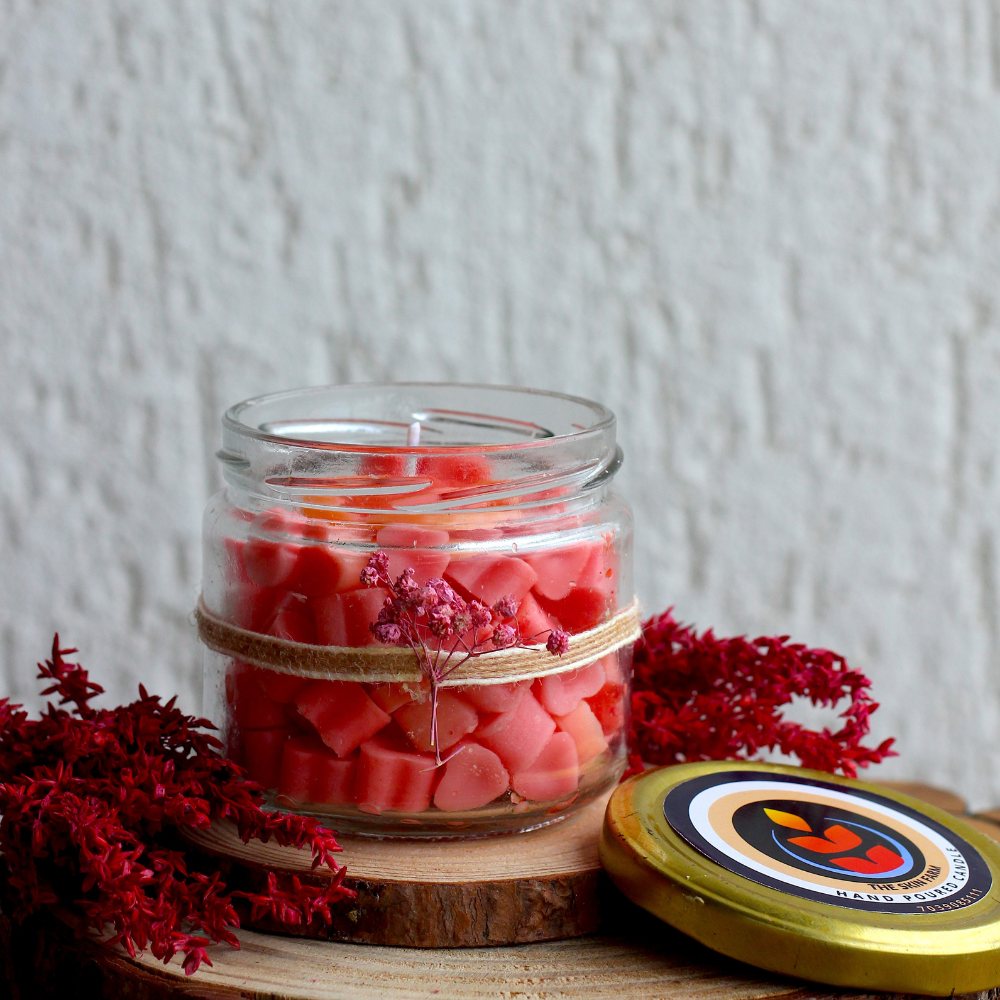 Hearts and Roses Chip Candle (Lavender)