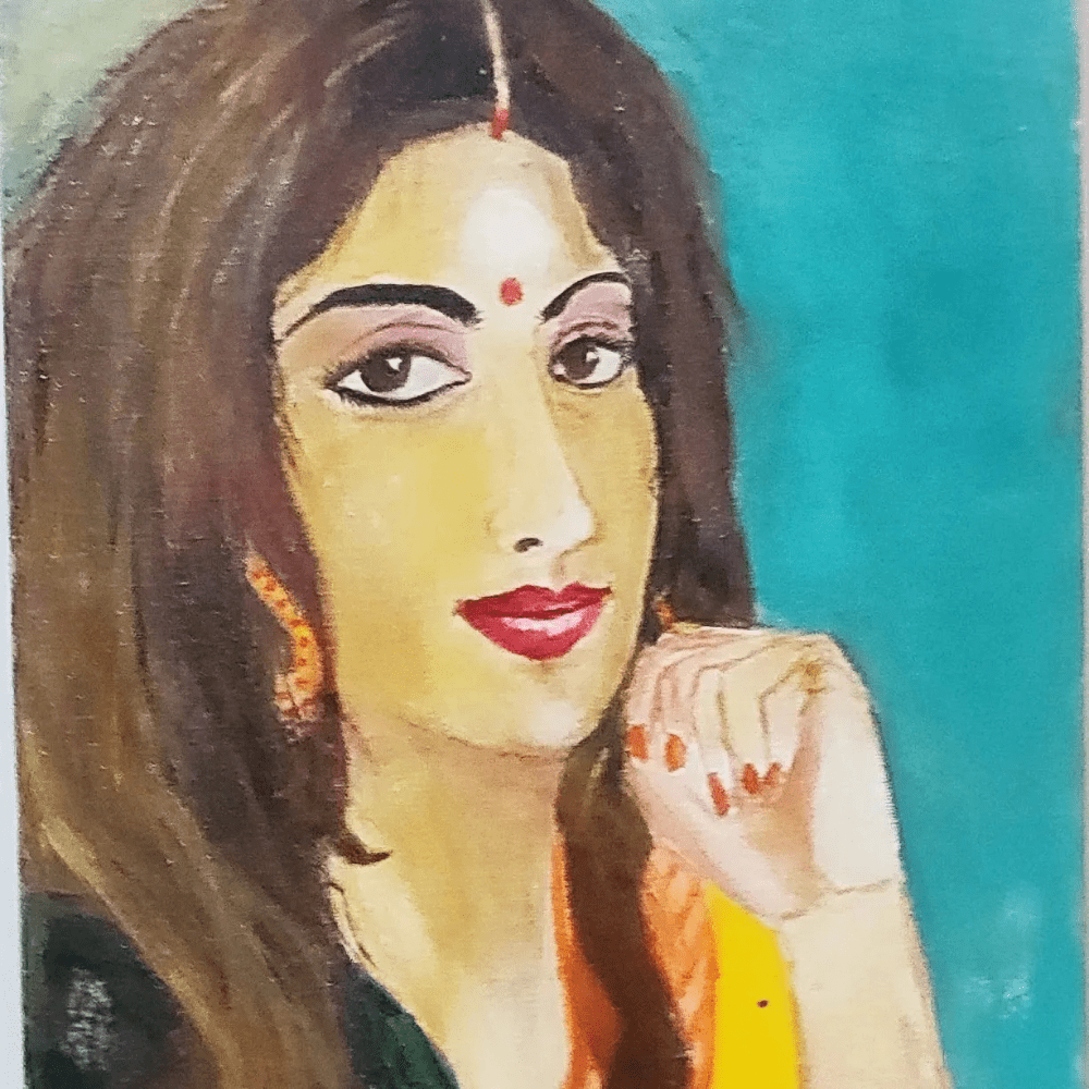 Woman Painting Wall Art