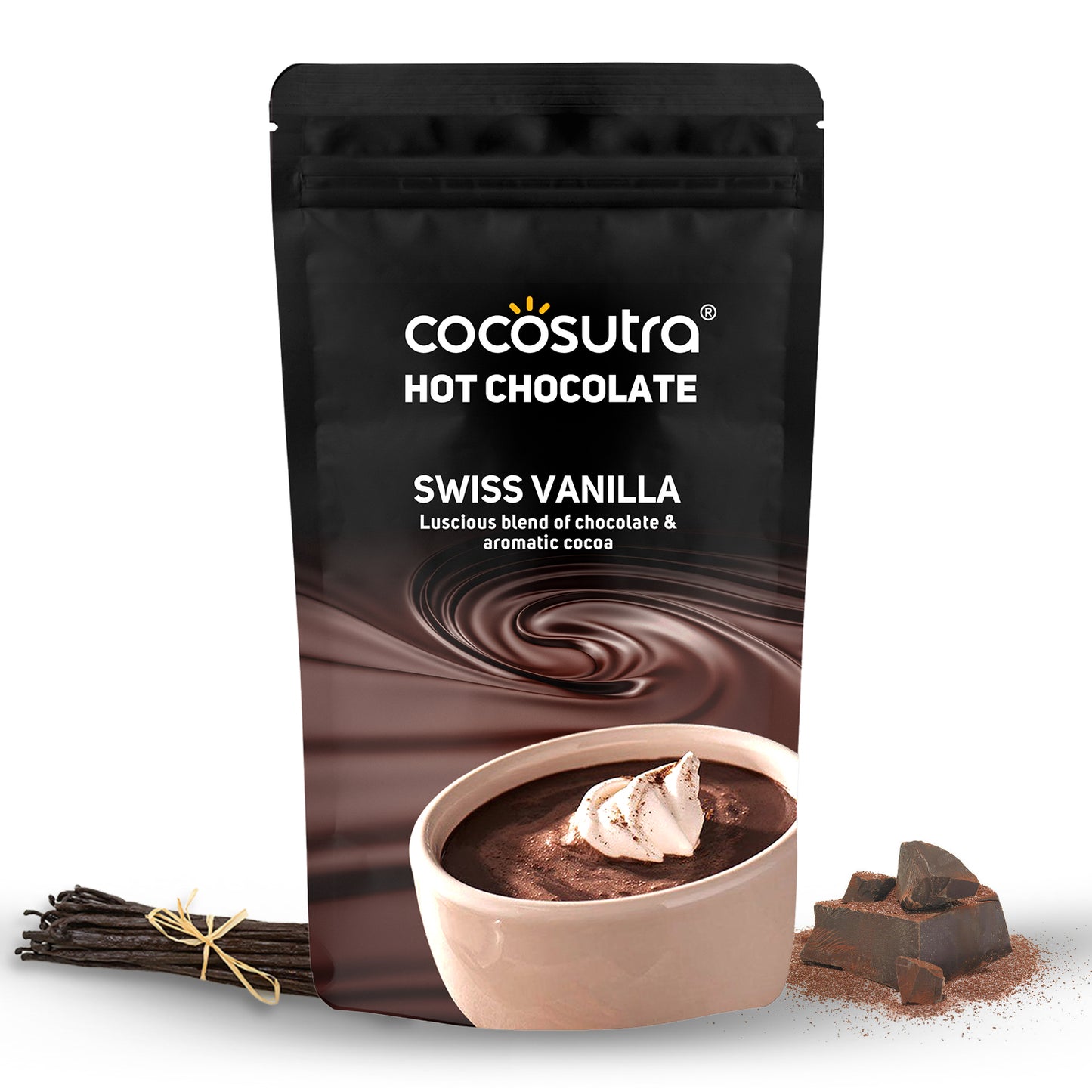 Cocosutra Hot Chocolate Mix - Swiss Vanilla (100g)