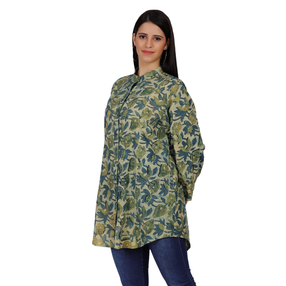 Lotus Print Tunic in Cotton