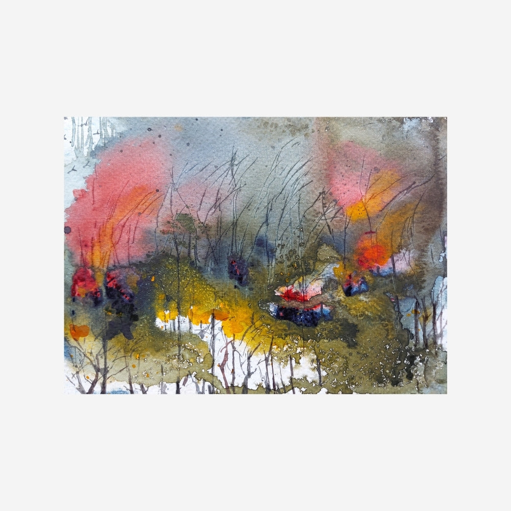 Forest Fire Painting