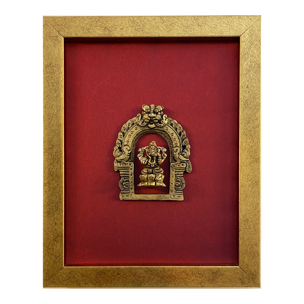 Ganesha in Prabhavali with Golden Frame