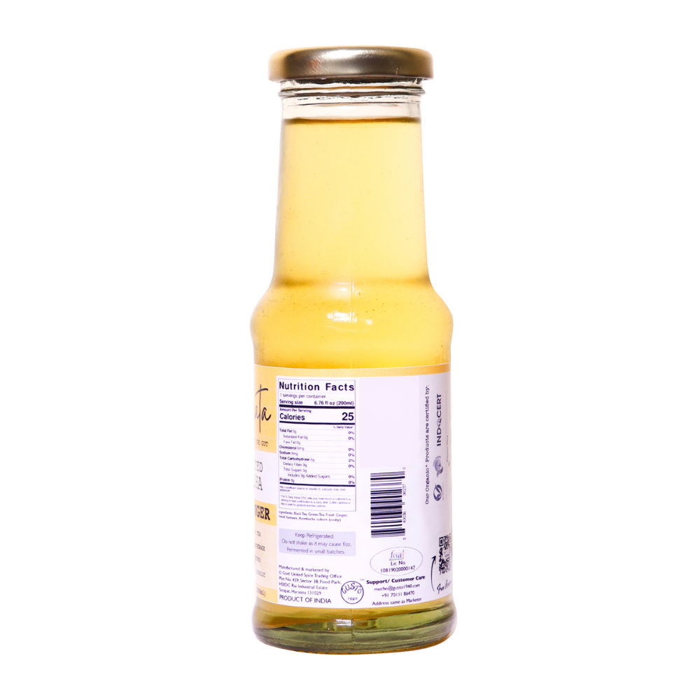 Fermata Artisanal Kombucha, Fermented Tea, Haldi Ginger (200ml)