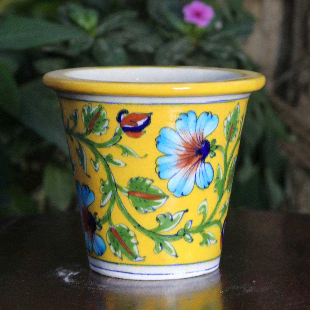 Yellow Pottery Planter