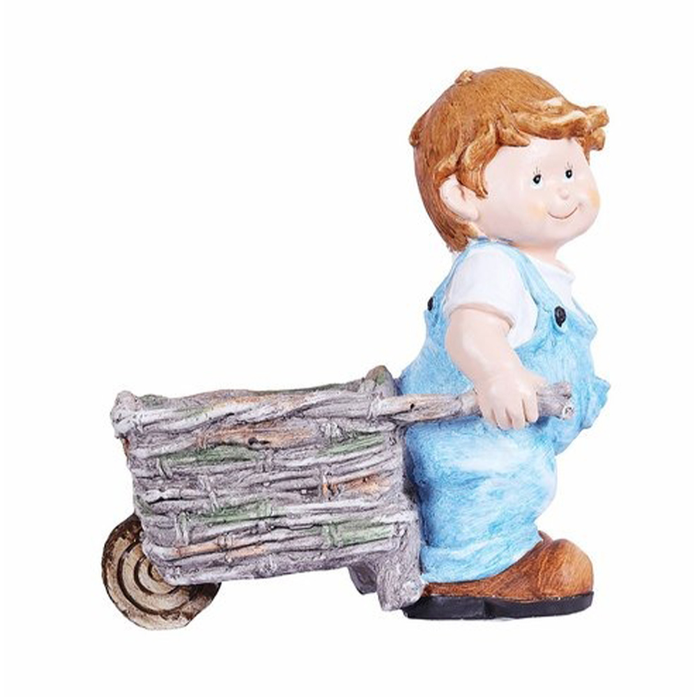 Boy Holding Cart Planter