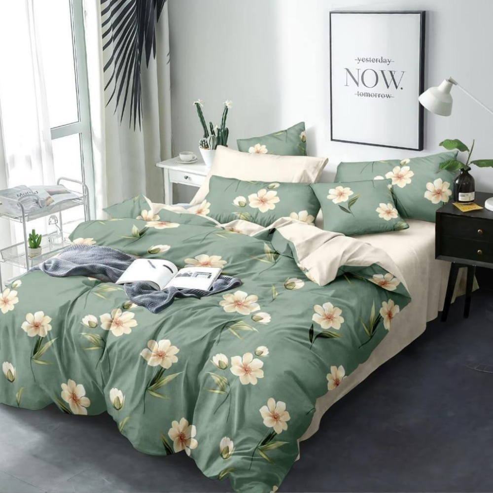 PRtrend Double Bedsheet With 2 Pillow Cover Set