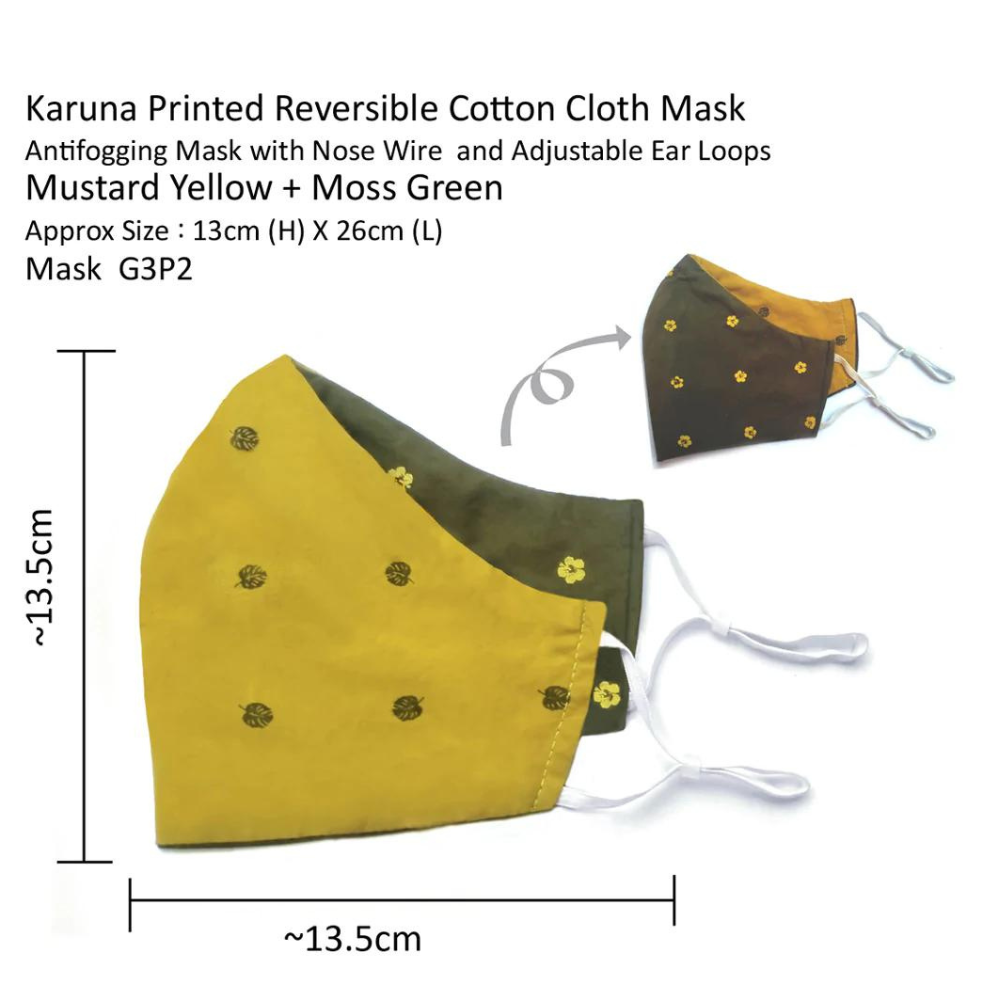 Fairkraft Creations KARUNA - Printed Cotton Cloth Mask G3 (Set of 3)