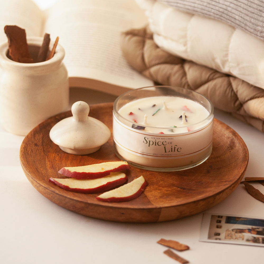 Luxe Soy Candle (Apple + Cinnamon) (100g)