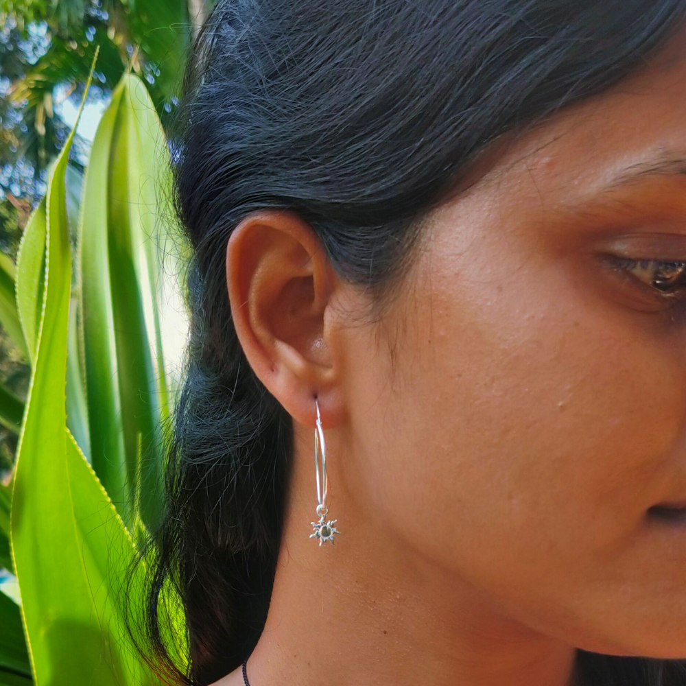 Karma Koncept Asymmetric Harmony Moon & Sun Silver Earrings