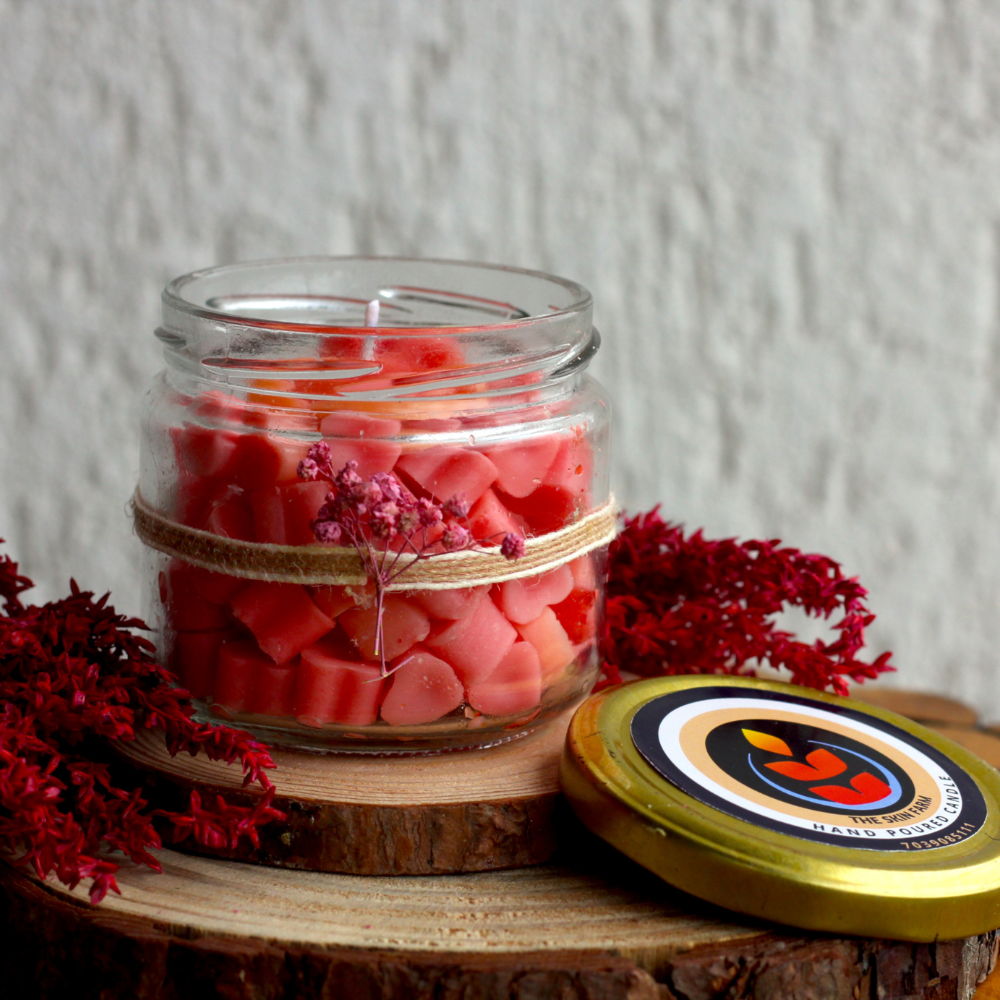 Hearts and Roses Chip Candle (Lavender)