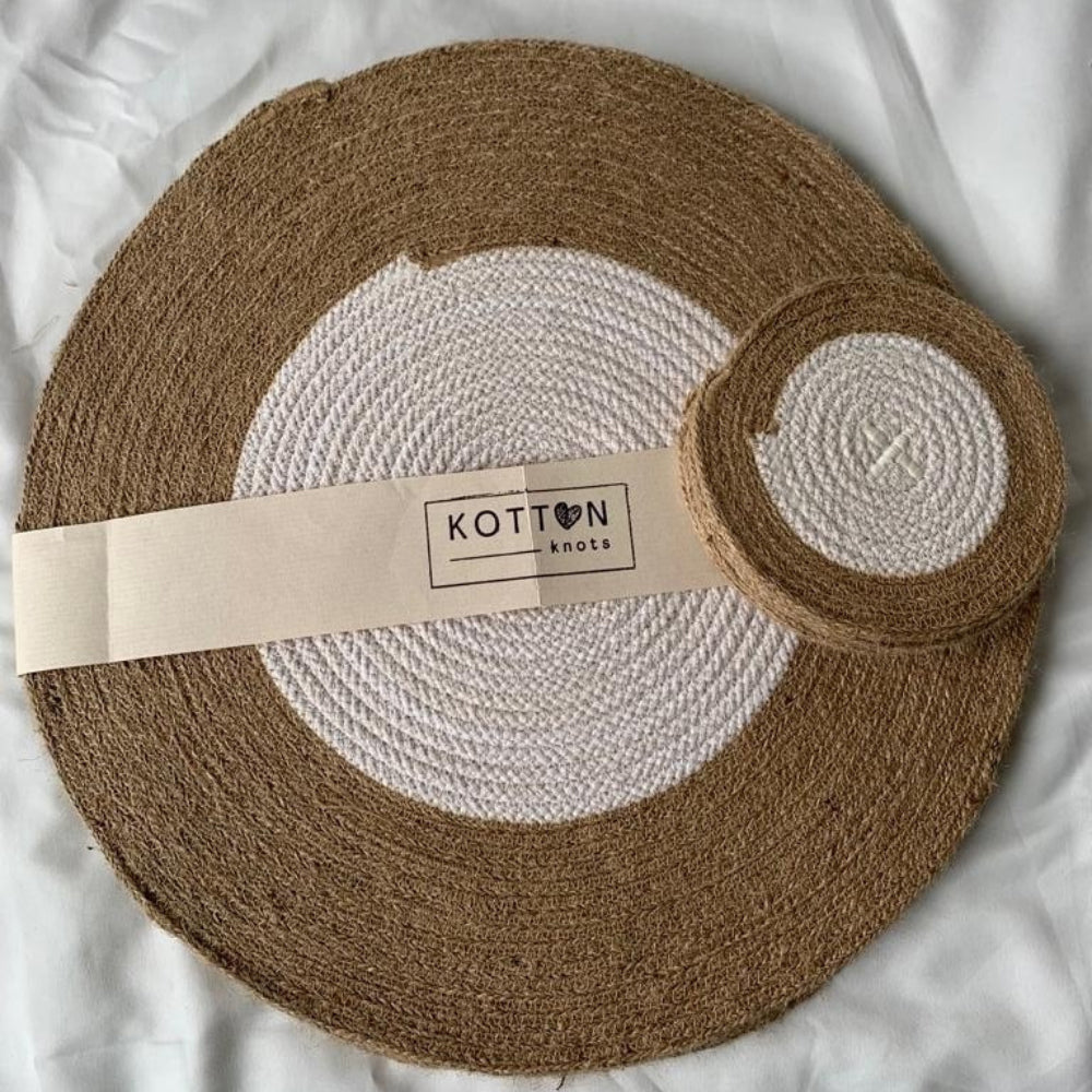Dining Table Placemats (Set of 4 Mats with 4 coasters)