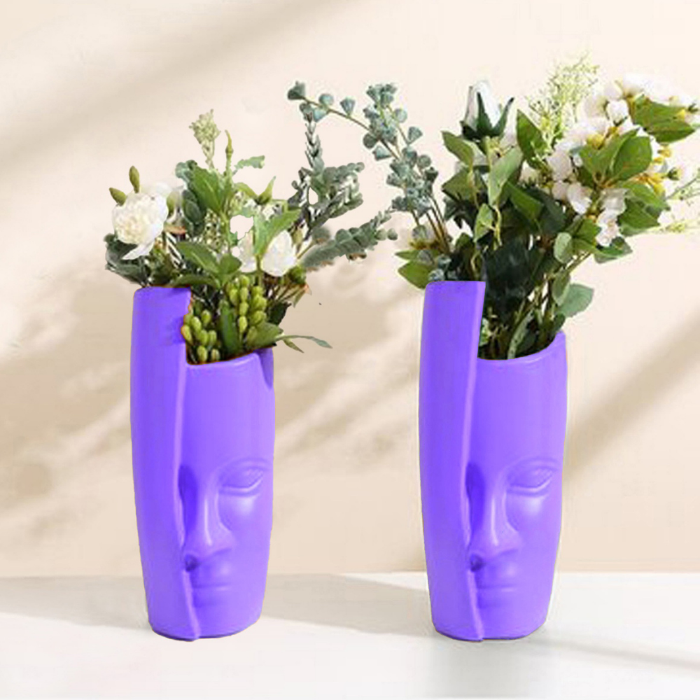 Half-Face Planters/Pots (Set of 2)