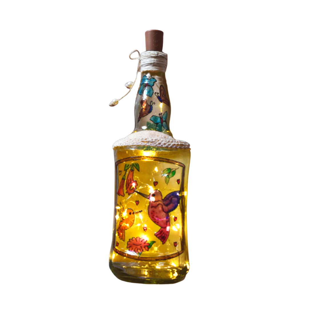 Hummingbird Bottle Art