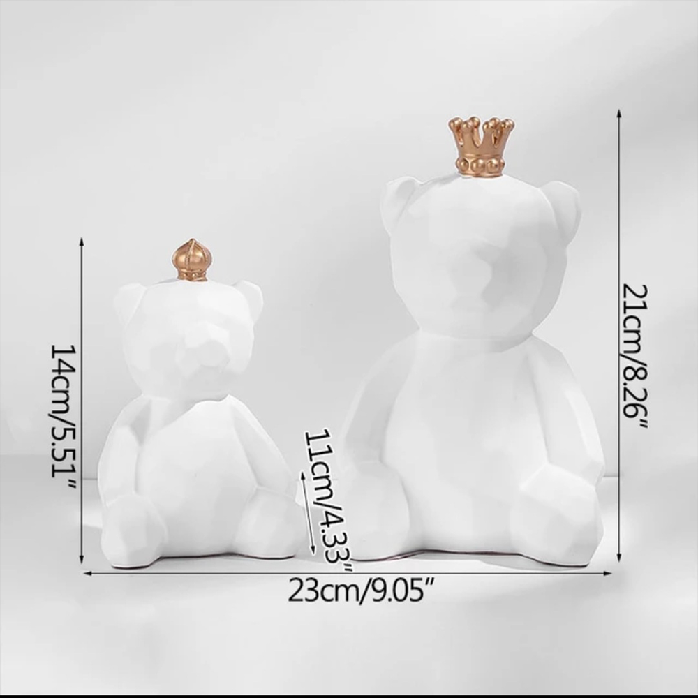 Crown Bear Showpieces (Set of 2)