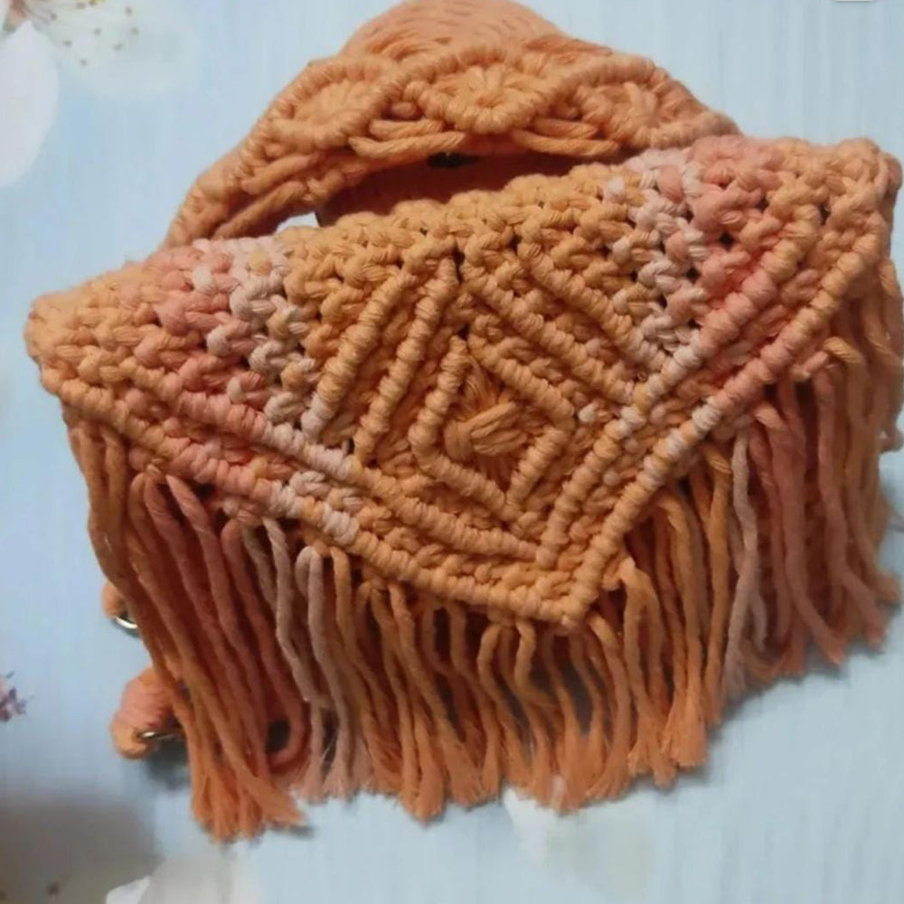 Macrame Sling Bag - Peaches