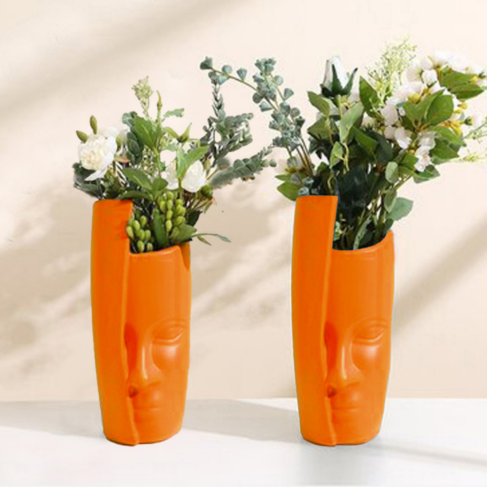 Half-Face Planters/Pots (Set of 2)