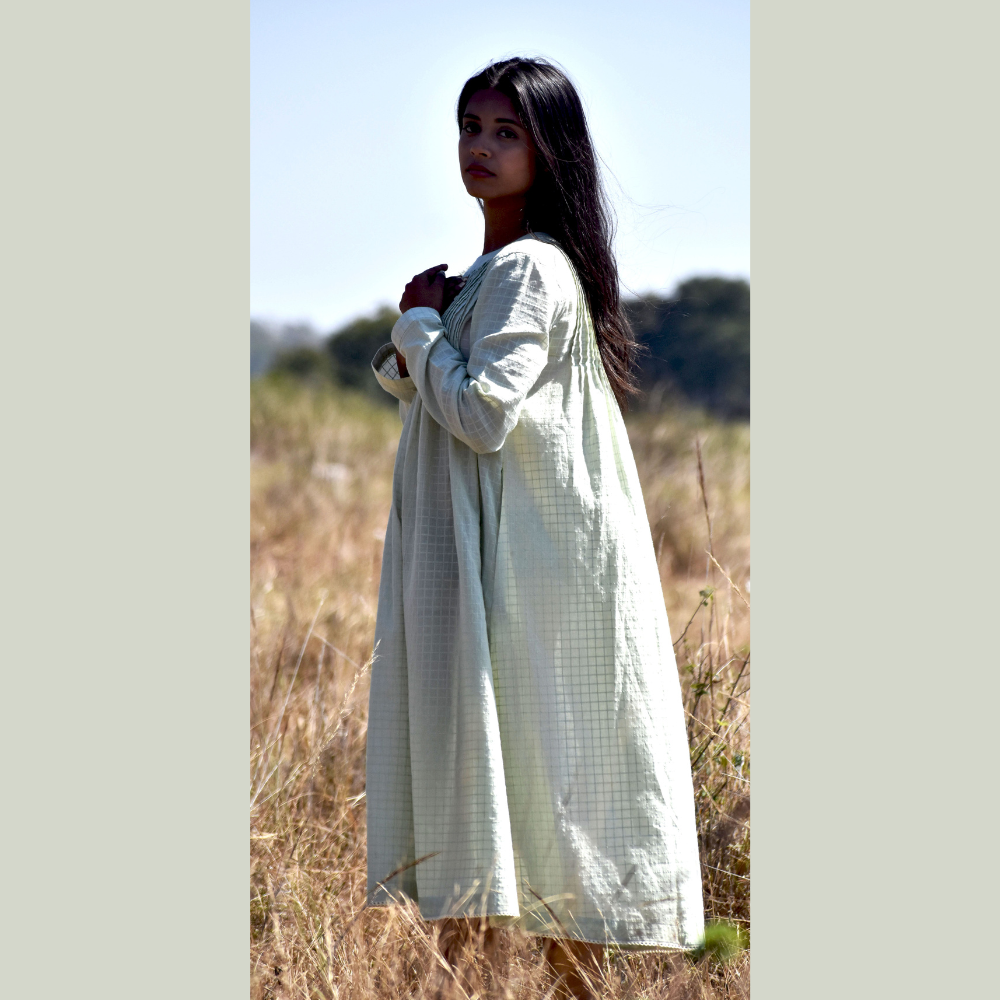Pin Tuck Cotton Dress