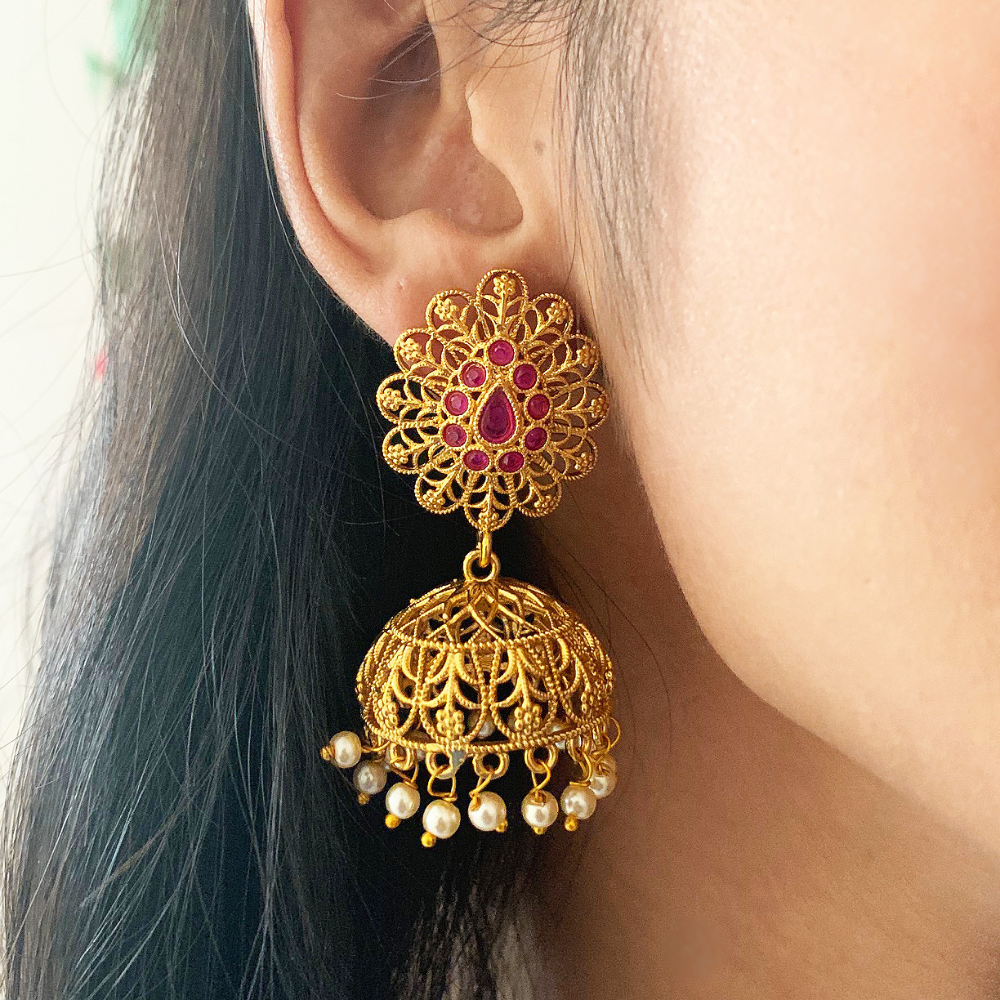 Intricate Maze Lightweight Jhumkas