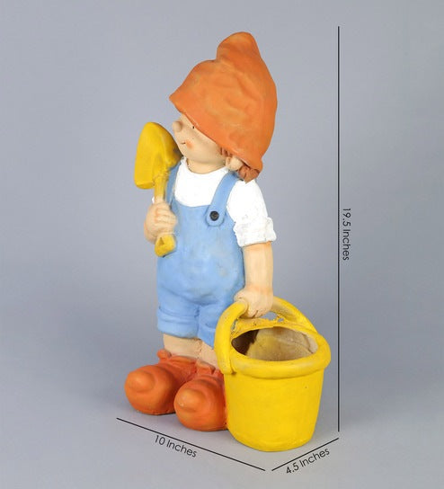 Boy with Bucket and Spade Planter