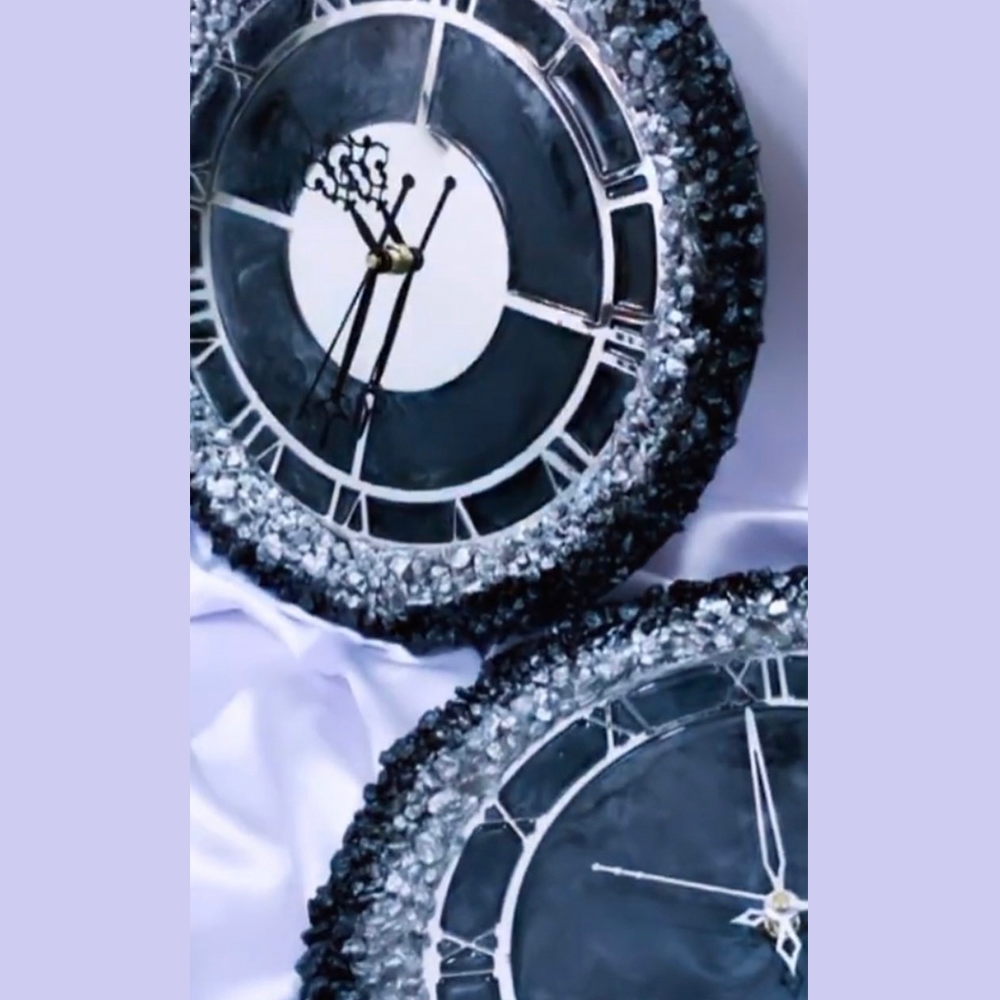 classy geode marble themed wall clock