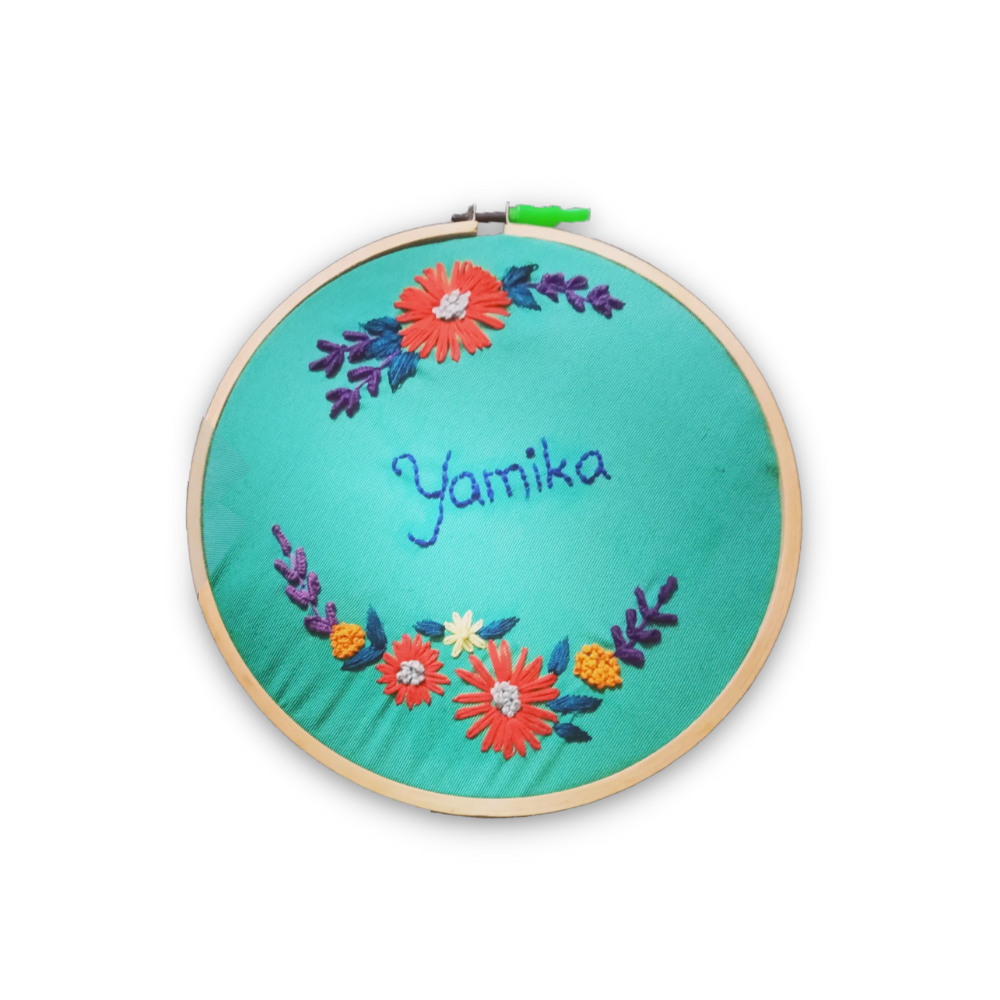 Hand-embroidered Hoop Art