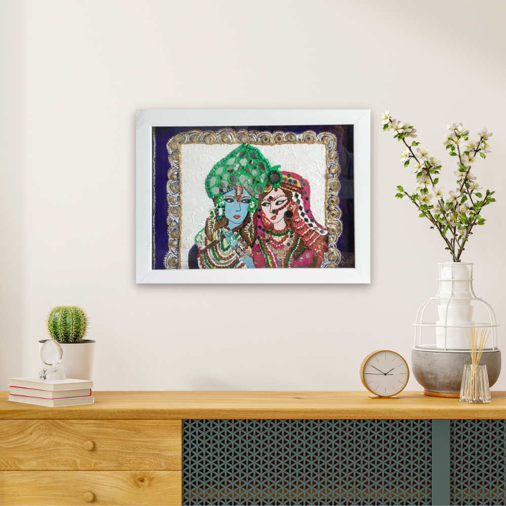 Mirrored Radha Krishna Painting