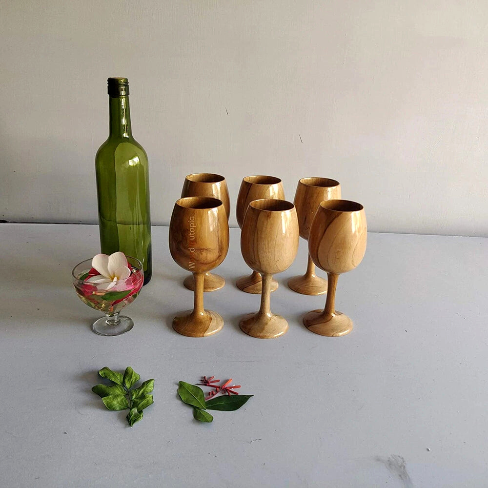Wooden Wine Glasses (Set of 6)