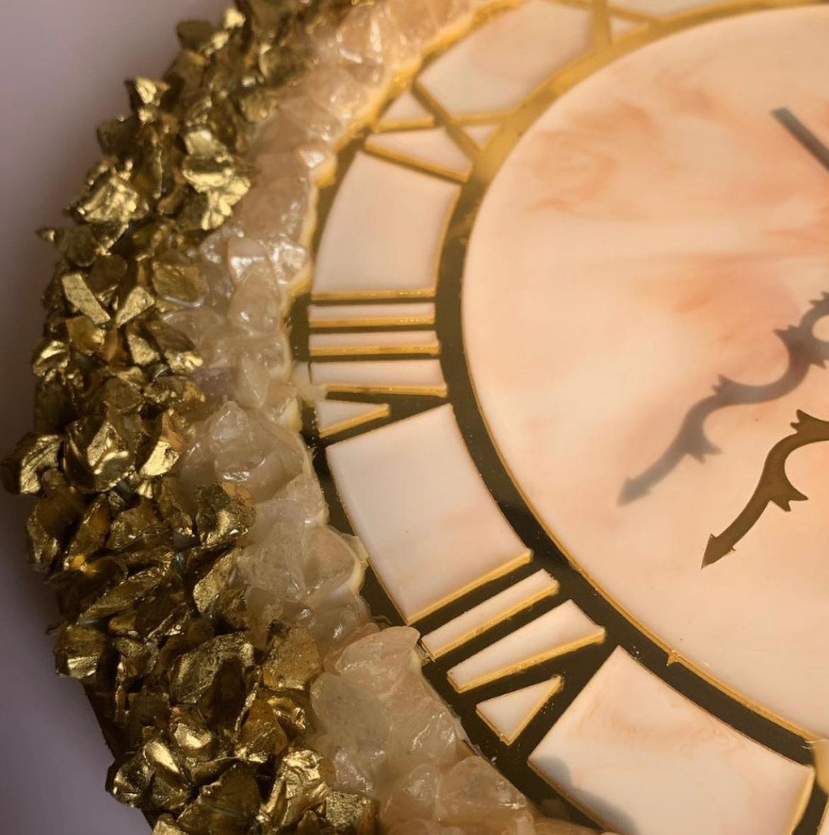 Classy Geode Marble Themed Wall Clock