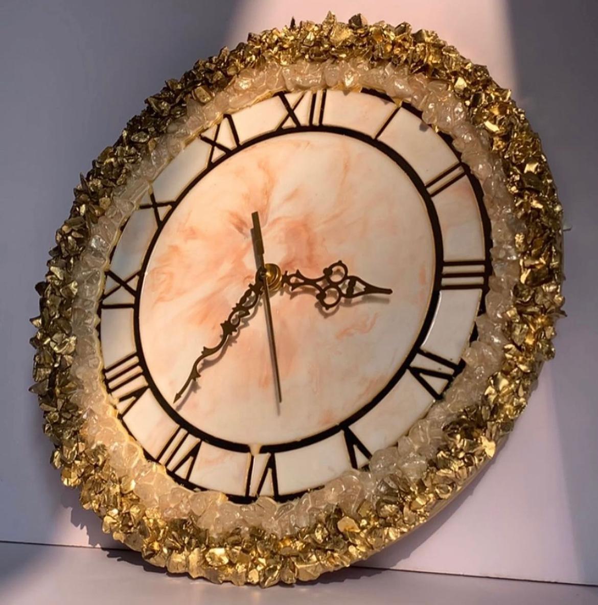 Classy Geode Marble Themed Wall Clock