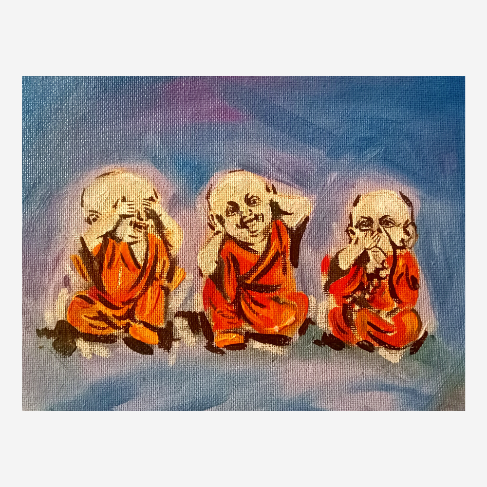 Three Buddha Oil Painting