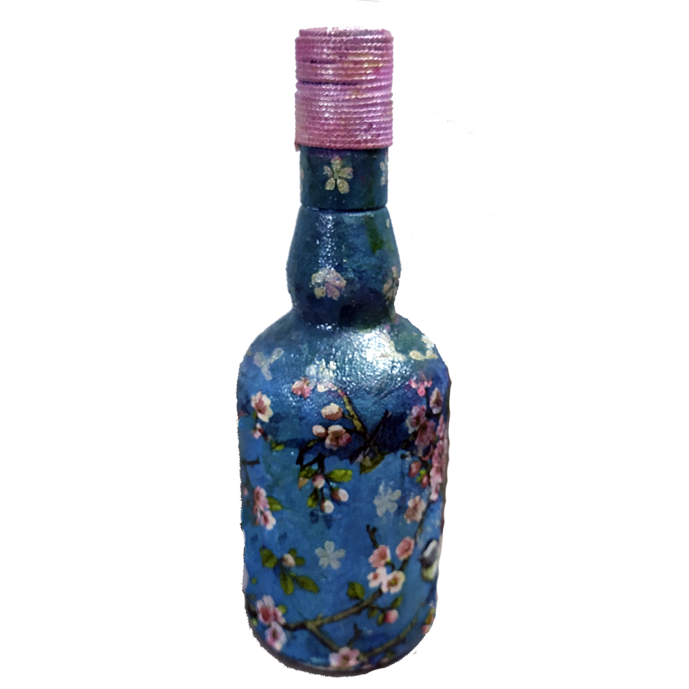 Home Decor Decoupage Bottle