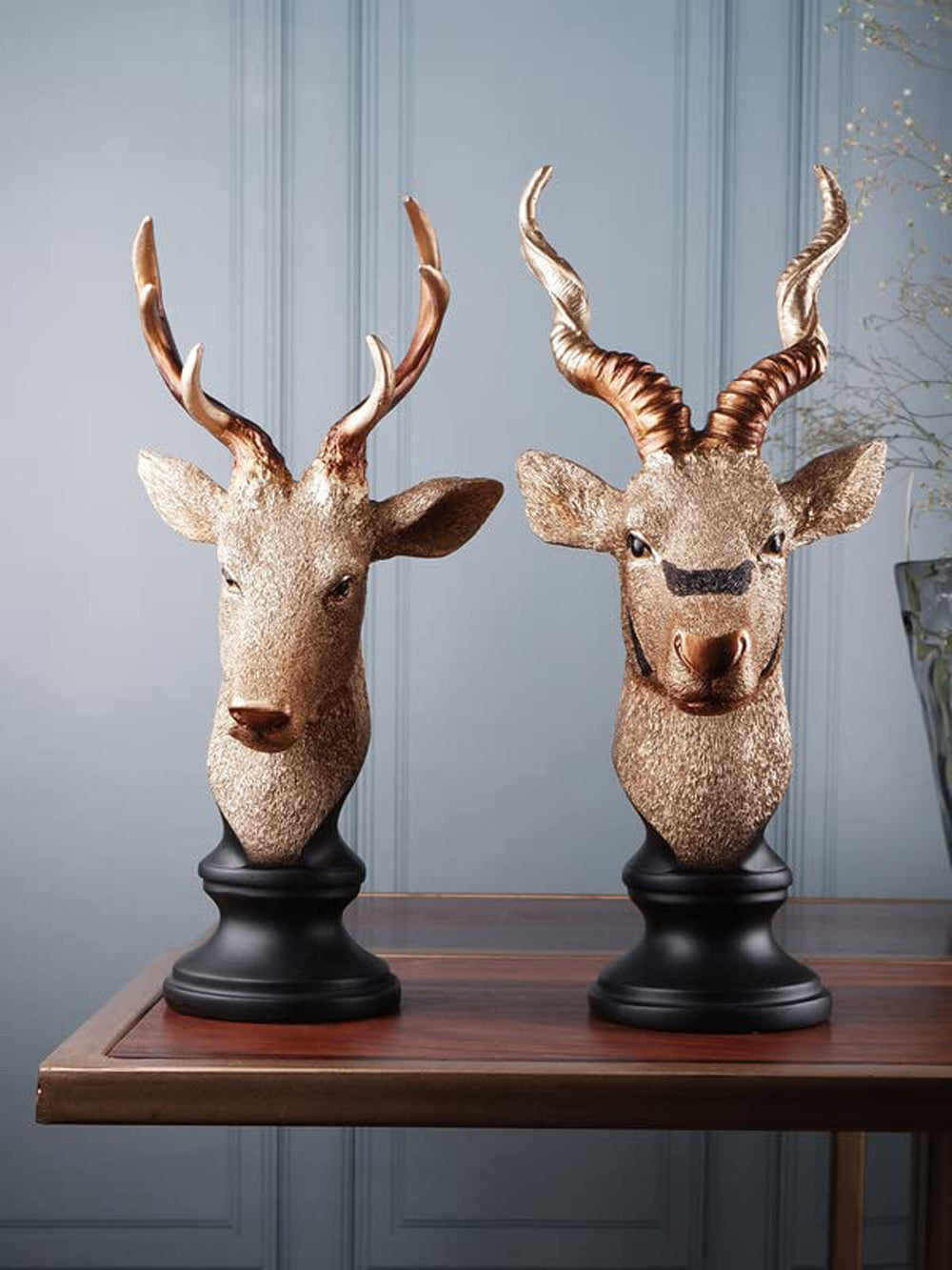 Deer-Face Show-Pieces (Set of 2)