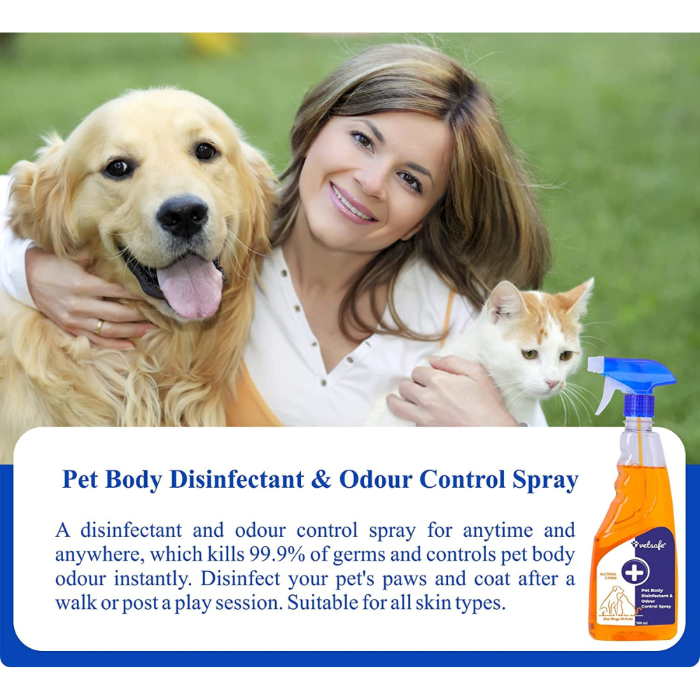 VetSafe Pet Body Disinfectant and Odour Control Spray (500ml)