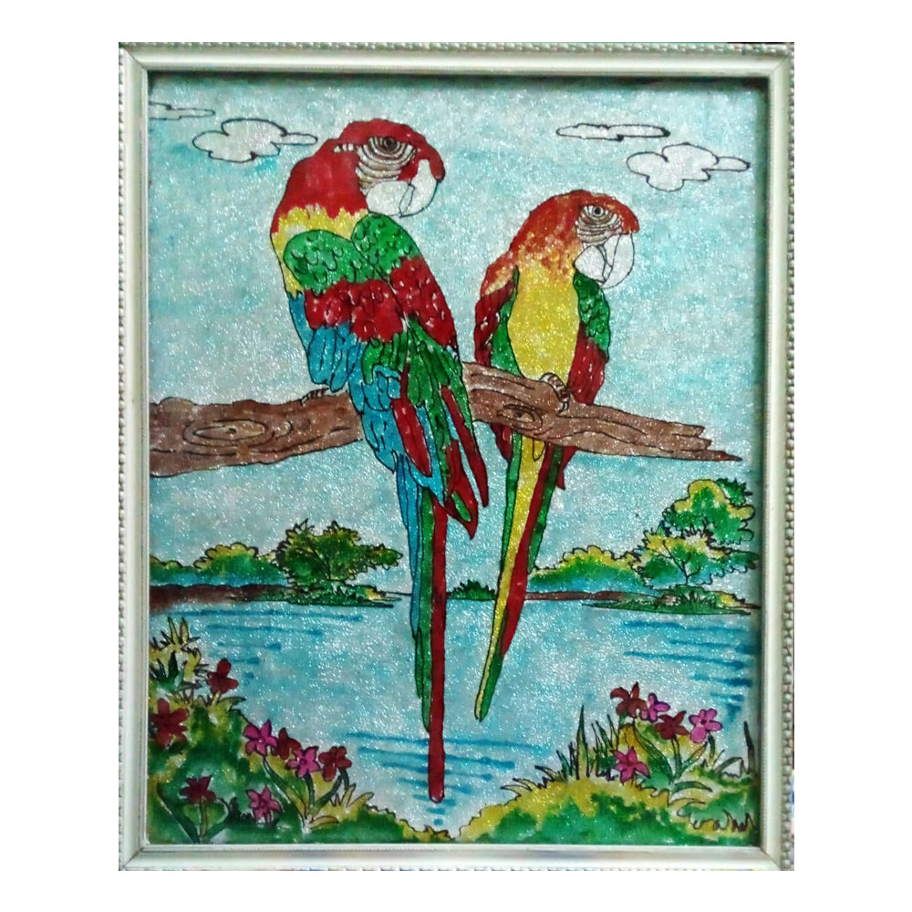 Macaw Bird - Glass Painting