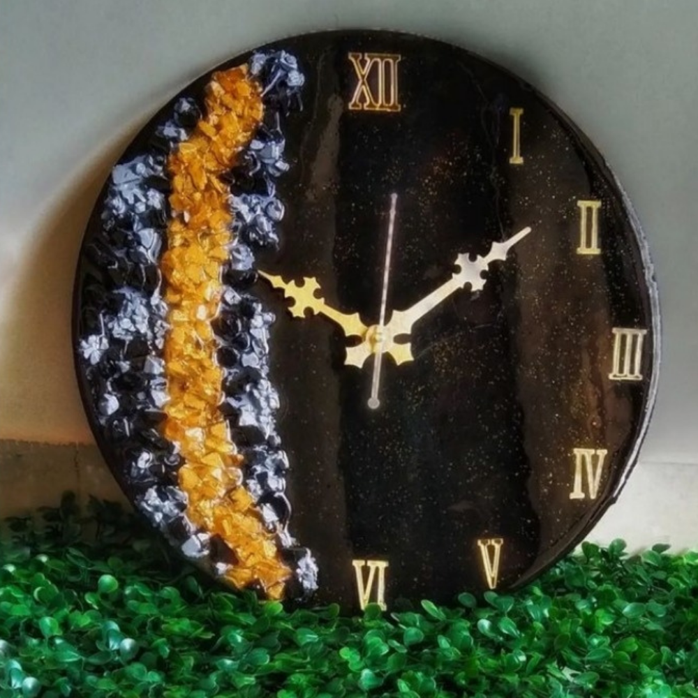 The Black Stone - Resin Wall Clock