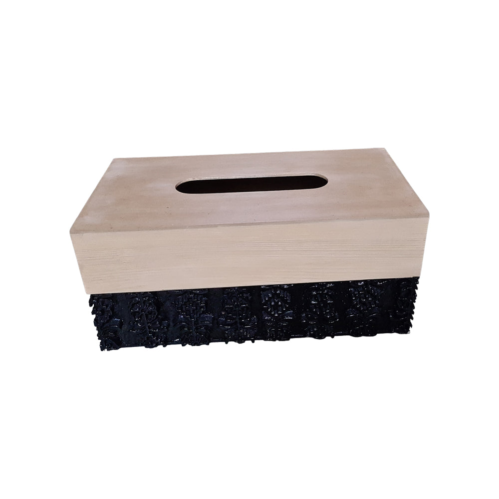 Handcrafted Double Shade Wooden Carved Tissue Box