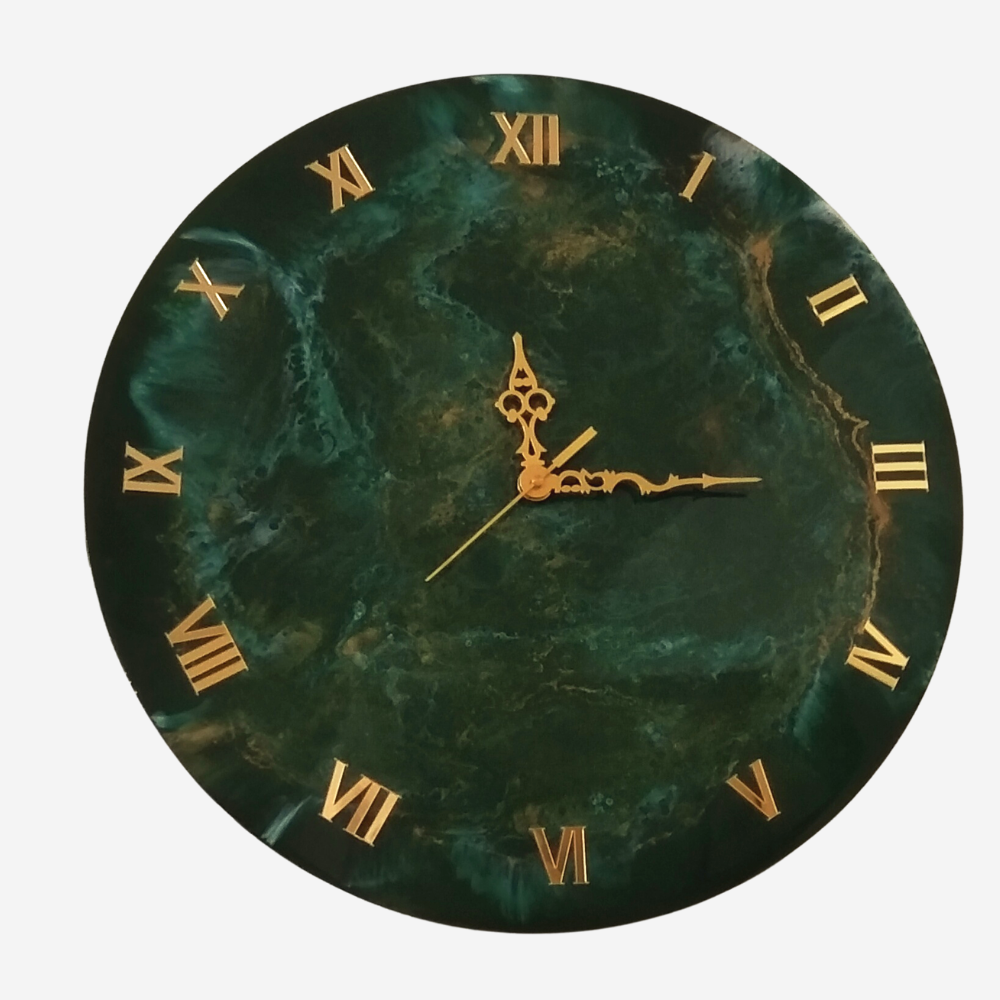 Green Marble Resin Wall Clock