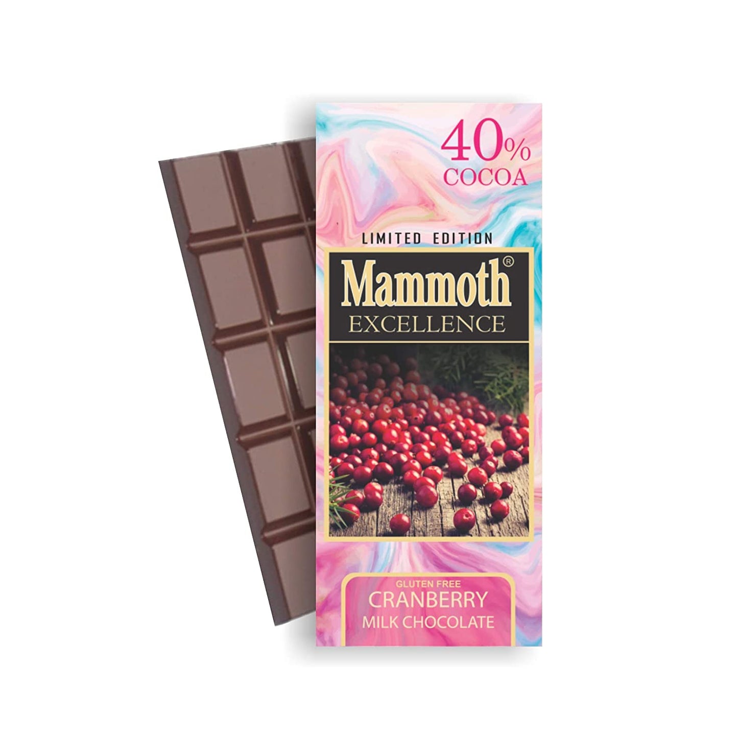 Mammoth 40% Cocoa Milk Chocolate - Cranberries
