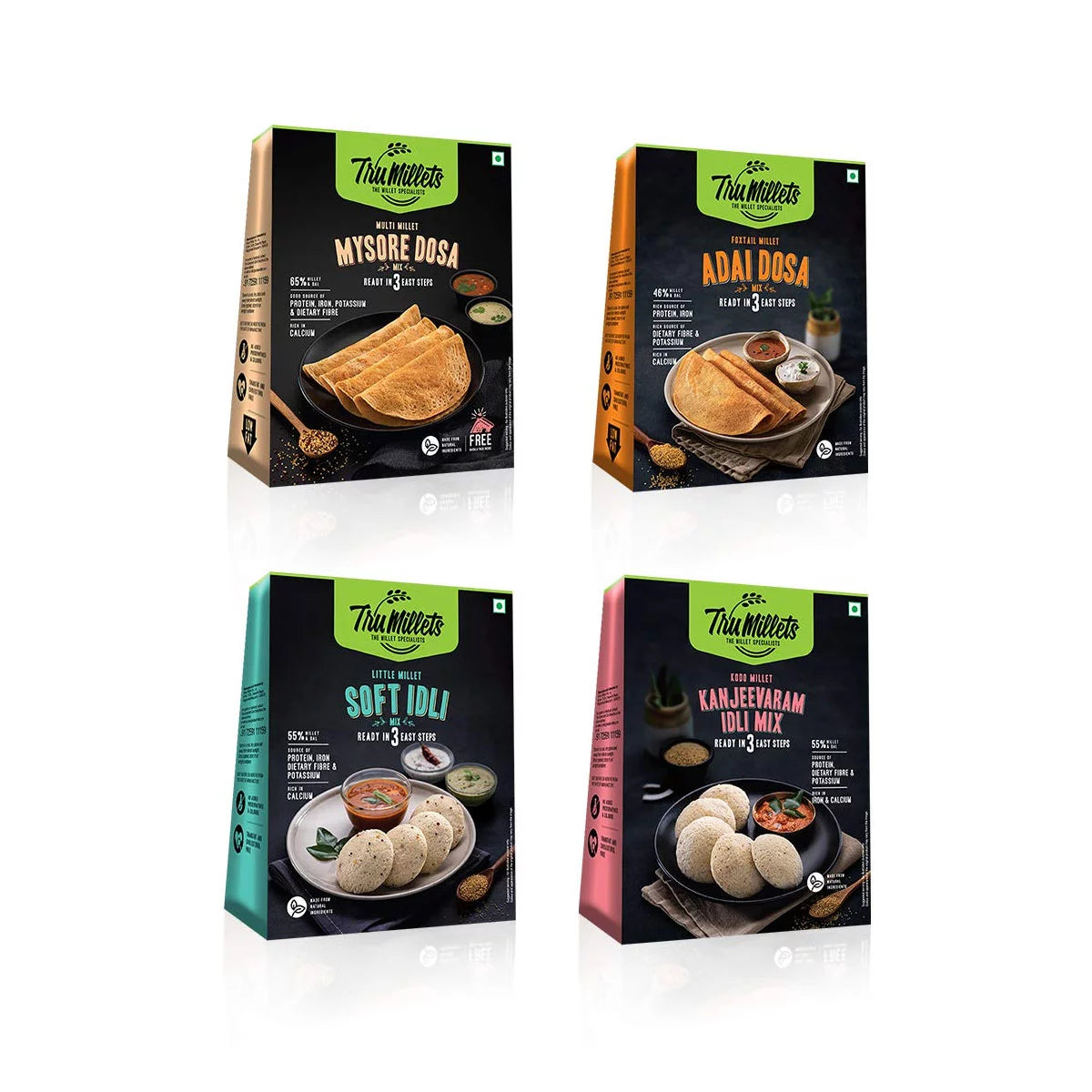 Trumillets Healthy and Tasty Ready-to-Cook Combo (Pack of 4) - 250g