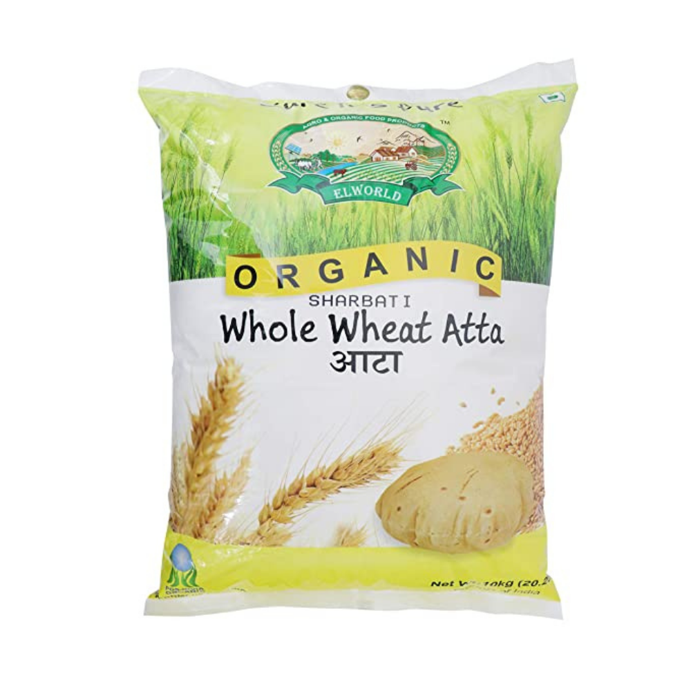 ELworld Whole Sharbati Wheat Flour Fresh Atta - 10kg