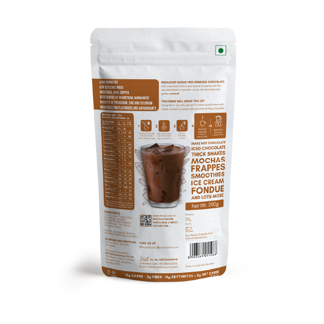 Cocosutra LITE - Sugar Free Drinking Chocolate Mix - Caramel (200g)